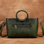 Florence - Retro Leather Bag - Grassy Green