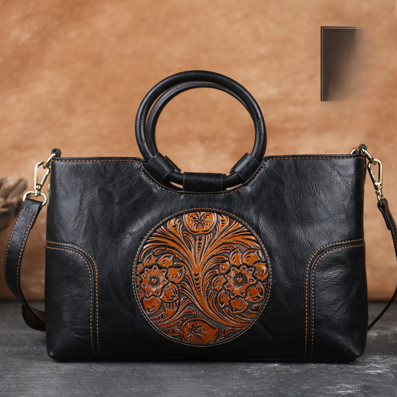 Florence - Retro Leather Bag - Grassy Green