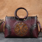 Florence - Retro Leather Bag - Grassy Green