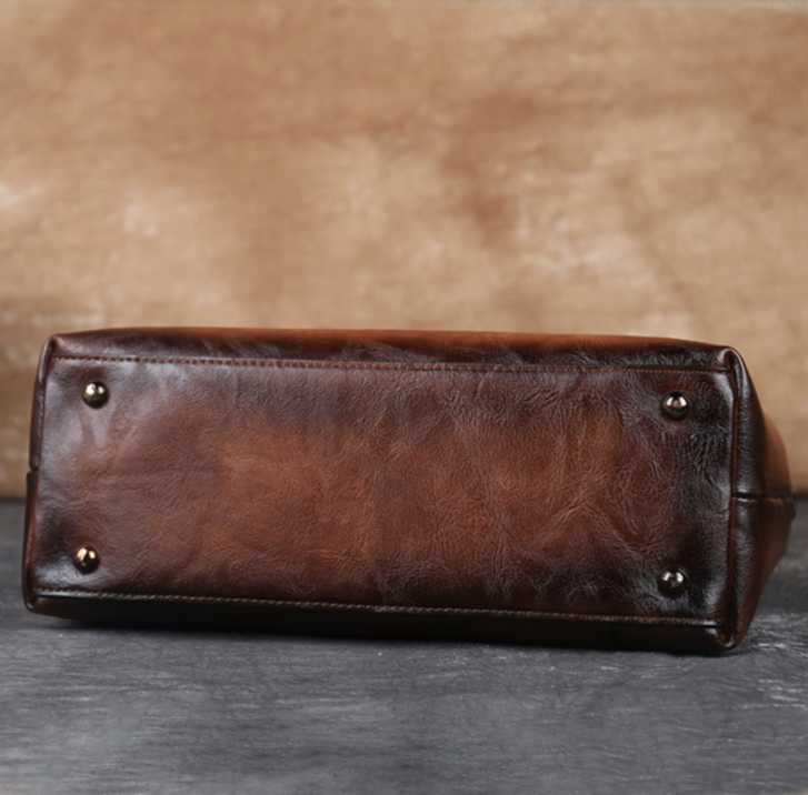 Florence - Retro Leather Bag - Grassy Green