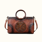 Florence - Retro Leather Bag - Ebony Black