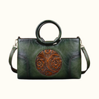 Florence - Retro Leather Bag - Grassy Green